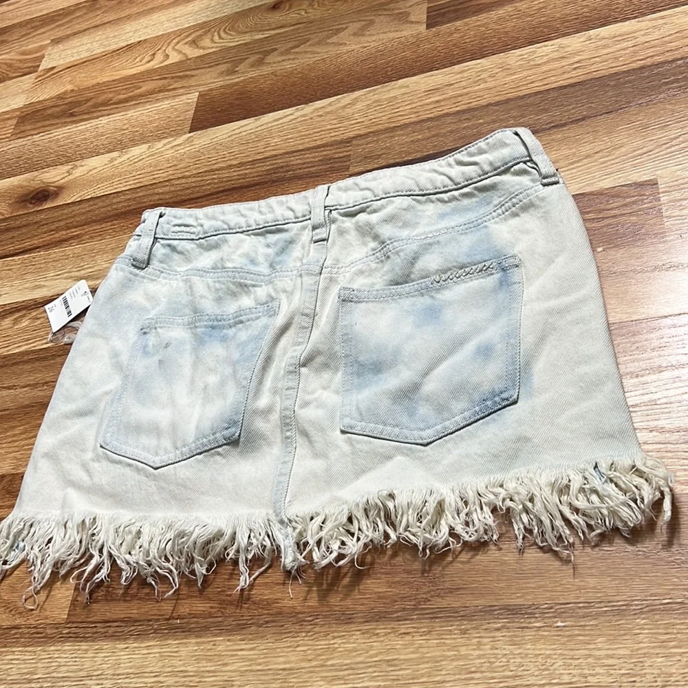Free People Tie Front Jean denim Skirt size 26 - Picture 2 of 16